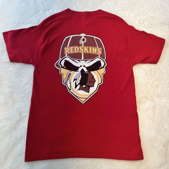 NFL Redskins T-Shirt Short Sleeve Men's Size Large Graphic Print Skull Bandana - Picture 1 of 4